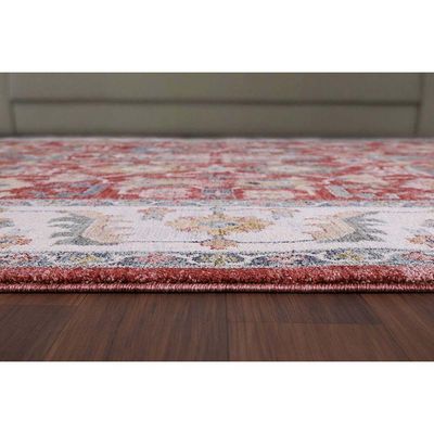 Tapete Para Sala Coliseo 04 Vermelho e Cinza 1,40x2,00m