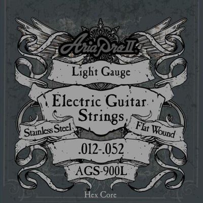 Encordoamento Para Guitarra Flat Wound .012 Ags900l Aria Pro Ii