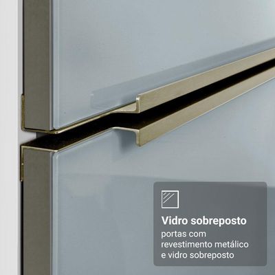 Armário De Cozinha Completa 340cm Branco/cinza Lux Madesa 02 Branco/cinza