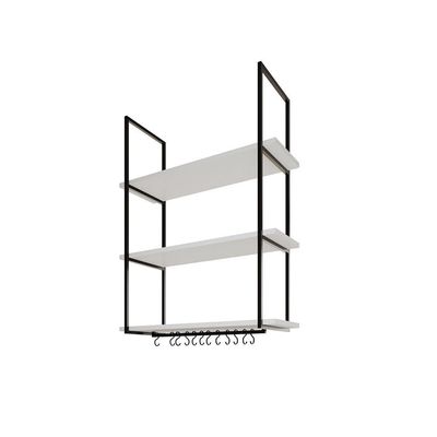 Prateleira Decorativa Londres 80 Cm Preto E Branco
