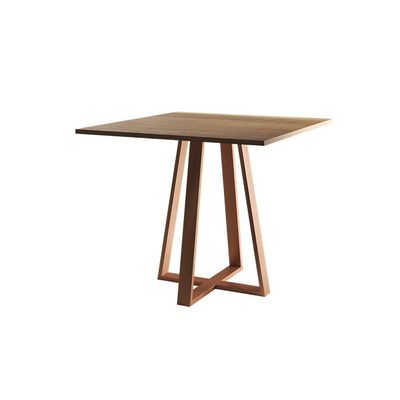 Mesa De Jantar Mônaco 90cm Imbuia Base Cobre Marrom