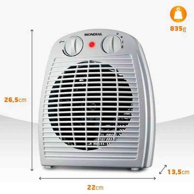 Aquecedor De Ar Portátil A-08 Cinza Mondial 110V