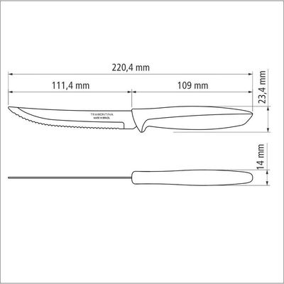 Faca Para Churrasco E Frutas Tramontina Plenus Preto 5 Tramontina
