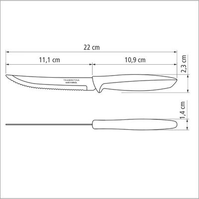 Faca Para Churrasco E Frutas Tramontina Plenus Preto 5 Tramontina