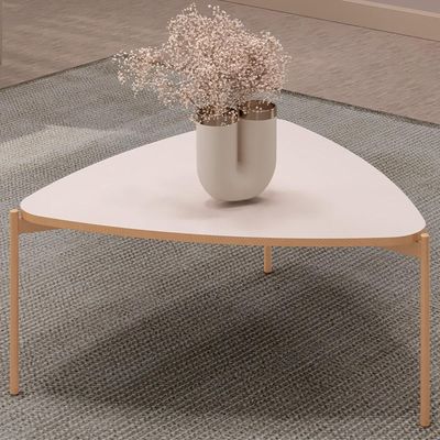 Mesa De Centro Decorativa Sala de Estar Industrial Trina D05 Off White - Lyam Decor