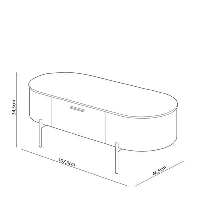Mesa De Centro Decorativa Sala de Estar Orgânico Giverny D05 Off White - Lyam Decor
