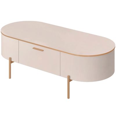 Mesa De Centro Decorativa Sala de Estar Orgânico Giverny D05 Off White - Lyam Decor