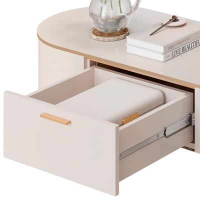 Mesa De Centro Decorativa Sala de Estar Orgânico Giverny D05 Off White - Lyam Decor