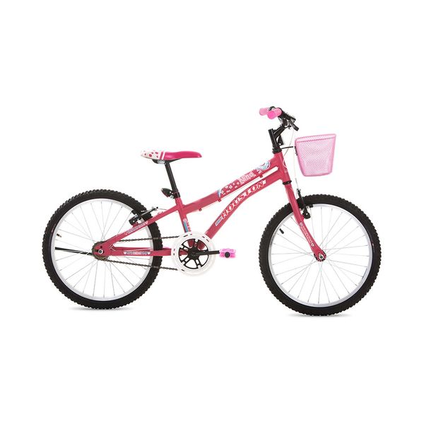 Bicicleta Houston Nina Aro 20 Rosa Fosca com Cesta Bicicleta Houston Nina Aro 20 Rosa Fosca com Cesta