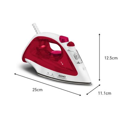 Ferro A Vapor Antiaderente Essentialgliss 1100W Fmq Arno Rosa E Branco 220V