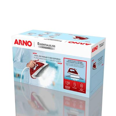 Ferro A Vapor Antiaderente Essentialgliss 1100W Fmq Arno Rosa E Branco 220V