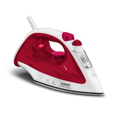 Ferro A Vapor Antiaderente Essentialgliss 1100W Fmq Arno Rosa E Branco 220V