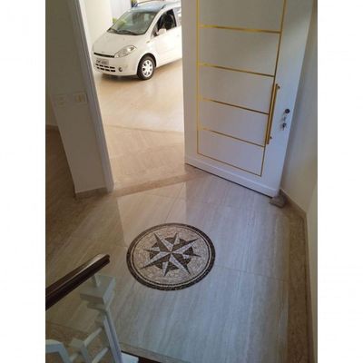 Rosa Dos Ventos Em Mosaico Para Piso Tamanho 130cm