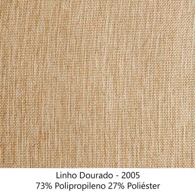 Sofa 2 Lugares Retro Polo 160cm Com Almofada Linho Dourado Ezz Dourado