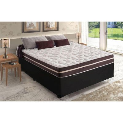 Cama Box Baú Casal + Colchão De Molas Prime Colchões Classic Superlastic 138x188x64 Preto