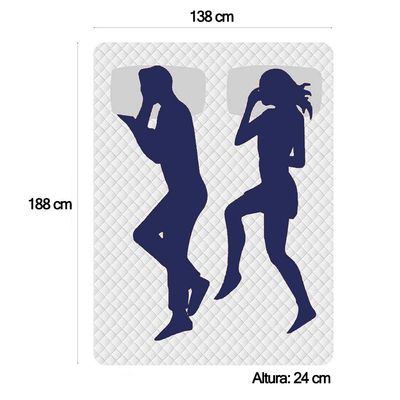 Cama Box Casal Sintético + Colchão Anjos Black Graphite Molas Ensacadas 138x188x64cm Preto