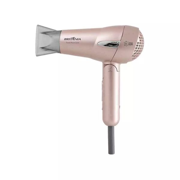 Kit Secador de Cabelo e Chapinha Britânia Travel Rose Gold - Bivolt