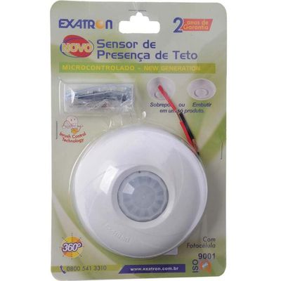 Sensor Iluminação Presença 360° Microcontrol Sobrepo Embutir