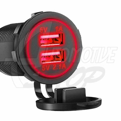 Adaptador Tomada 12v 24v Carregador Carro Usb Saida 5v 2.1a Verde