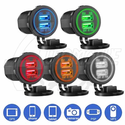 Adaptador Tomada 12v 24v Carregador Carro Usb Saida 5v 2.1a Verde