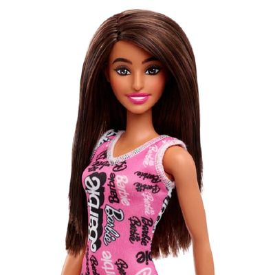 Boneca Barbie Fashion Morena Vestido Rosa - Mattel