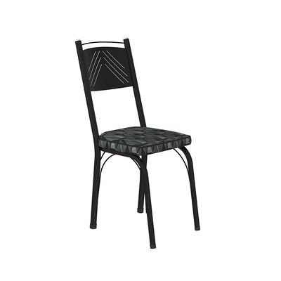 Conjunto com 2 Cadeiras Leslie Revestimento Sintético Silver e Preto