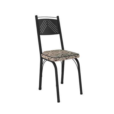 Conjunto com 2 Cadeiras Leslie Revestimento Sintético Cedro e Preto