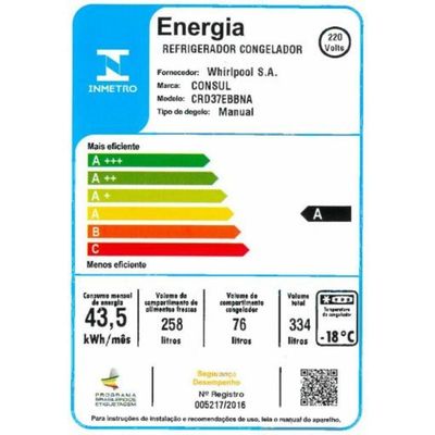 Refrigerador Consul Duplex 334 Litros Cycle Defrost CRD37 Branco 220 V