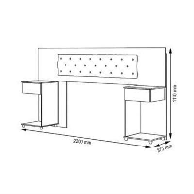 Cabeceira Box Ajustável Com Mesa De Cabeceira Arabella Branca