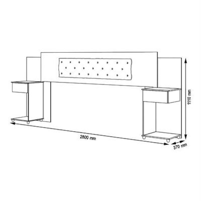 Cabeceira Box Ajustável Com Mesa De Cabeceira Arabella Branca