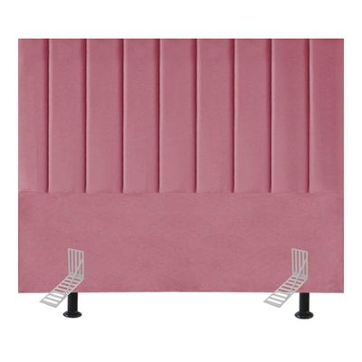 Cabeceira Estofada Cama King 195 Cm Luísa Suede E Frame rosa