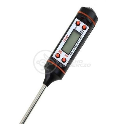 Termômetro Culinário Cozinha Digital Com Espeto Alimentos E Líquidos Mede -50ºc A +300ºc