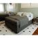 Base para Cama Box Casal Martin Premium com Baú Linho (47x138x188 cm) Grafite