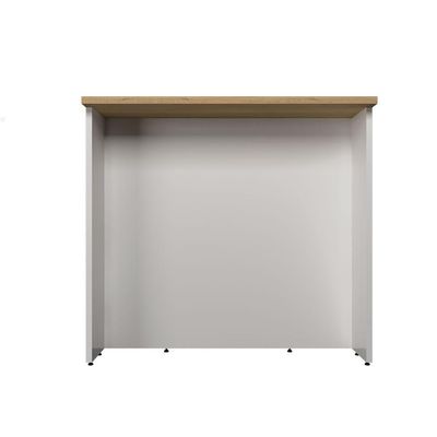 Bancada Ilha Évora Branco Ártico e Carvalho 120 cm