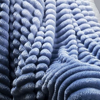 Cobertor Galaxy Queen Manta Ultrasoft Alto Relevo Degradê Super Macia - Sky - Azul