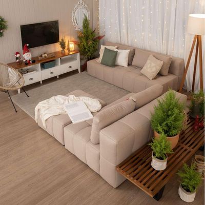 Sofá 3 Lugares Modular Soho Linho Bege