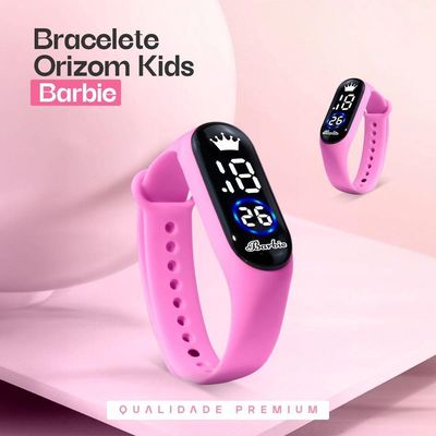 Relogio Digital Infantil Rosa Barbie Prova Dagua Criança Pink Presente Resistente Pulseira Ajustavel