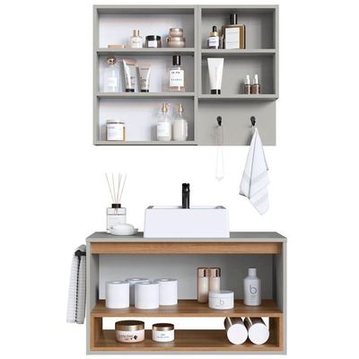 Conjunto Armario E Gabinete 80cm Com Cuba Mel Arenas Proddy Mel Arenas