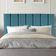 Cabeceira Estofada Cama Solteiro 90 Cm Sara Suede E Frame Cor:azul Turquesa