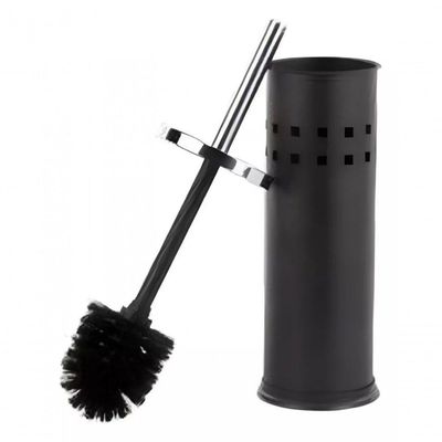 Escova Sanitária Black Com Tampa Em Inox Preto 38 Cm - Mimo