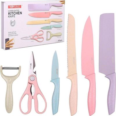 Conjunto Facas Chef Churrasco Colorido Inoxidável