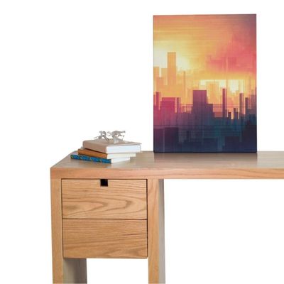 Quadro Decorativo Abstrato - Silhuetas Urbanas - 30x45cm