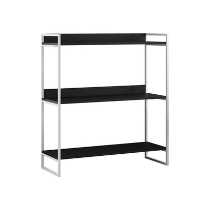Aparador Industrial 3 Prateleiras Córdoba 95cm Branco E Preto Marrom