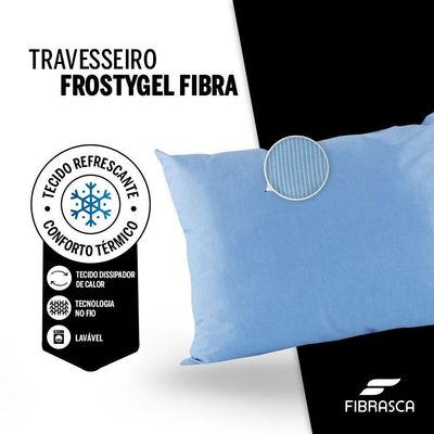 Travesseiro Fibrasca Frostygel Fibra 50x70 Azul