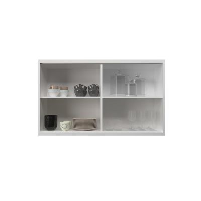 Armário Aéreo com Vidro Évora 2 PT Branco Ártico
