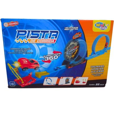 Pista Big Champion 360 Duplo Looping - 22 Peças - Wellkids
