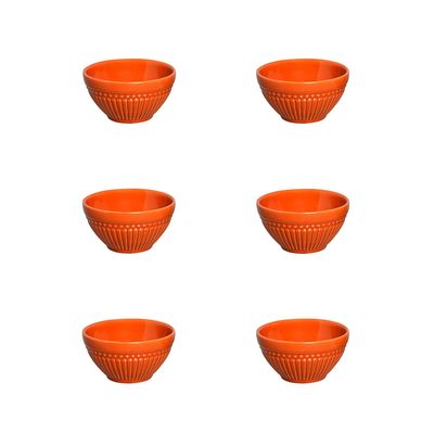 Conjunto de Bowl Cerâmica Porto Brasil Roma Cantaloupe Cobre com 6 Peças 367ml