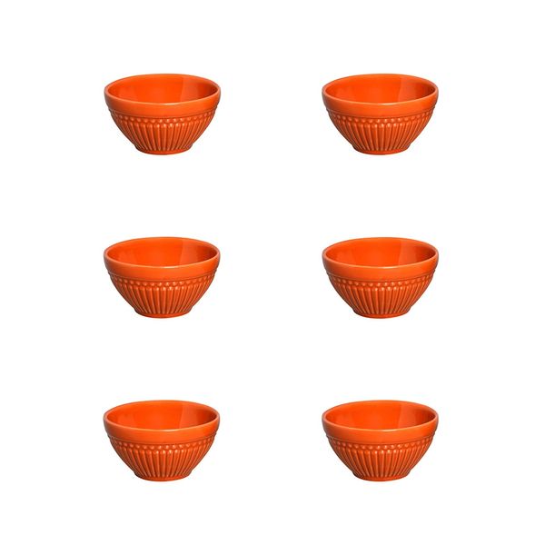 Conjunto de Bowl Cerâmica Porto Brasil Roma Cantaloupe Cobre com 6 Peças 367ml