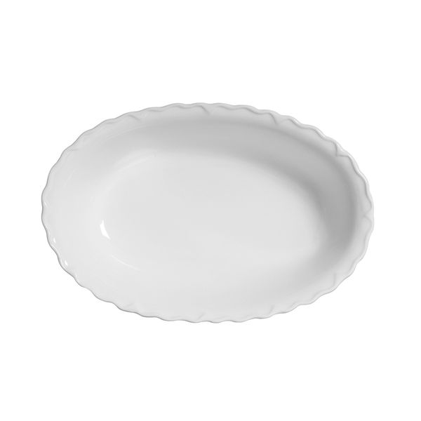 Travessa Funda Scalla Paris Cerâmica Branca Oval Média 2850ml - 1 Peça