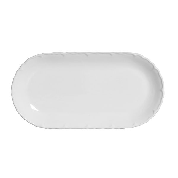 Travessa Rasa Scalla Paris Cerâmica Branca Oval 20cm - 1 Peça